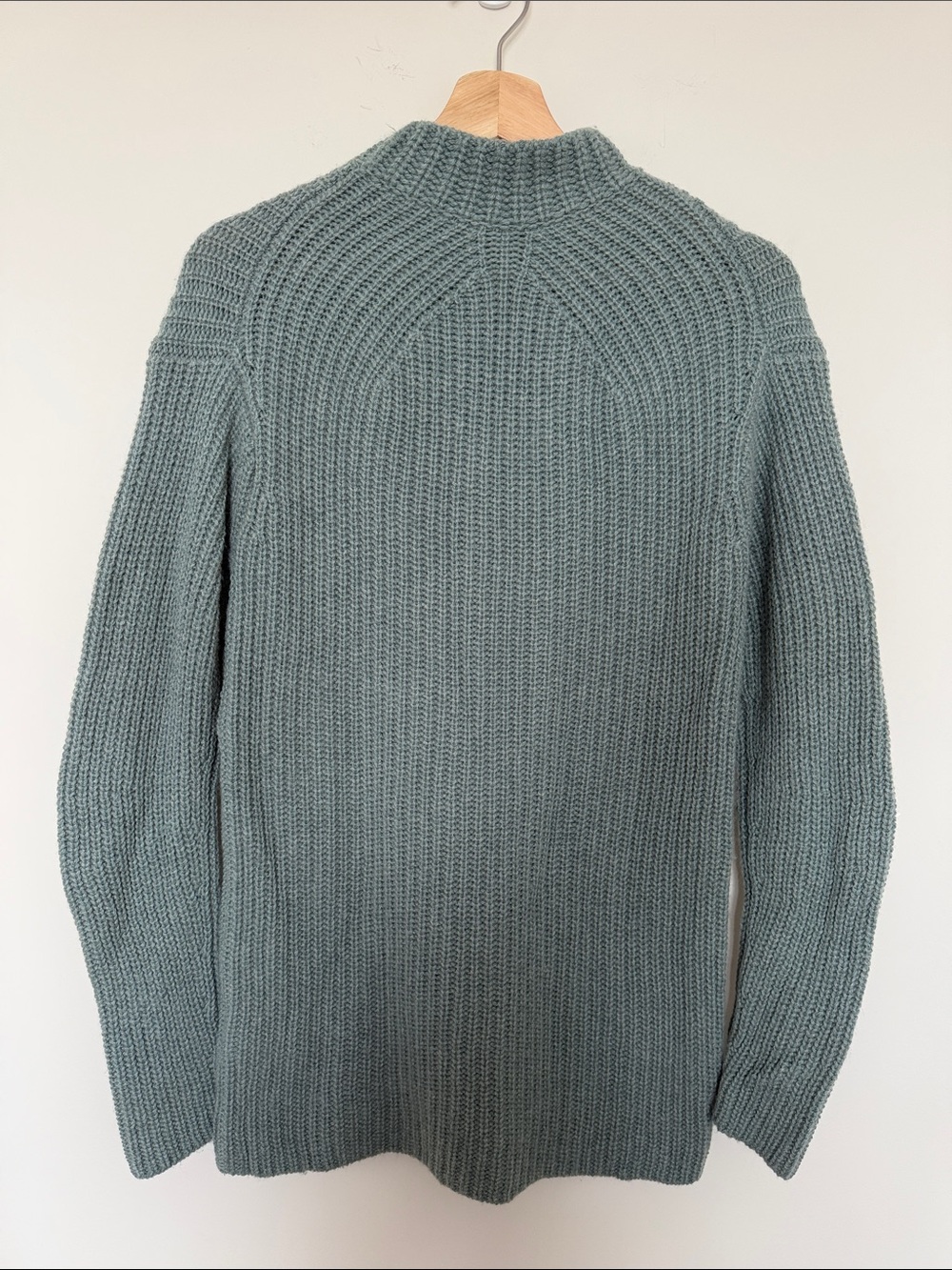 Vince Waffle Knit Sweater Dusty Blue Mock/Turtleneck - Women's Size S - Picture 2 of 4